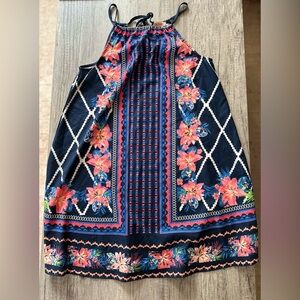 Flying Tomato Navy Blue Floral Sleeveless Dress Size Small